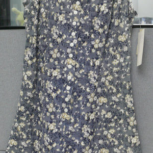 Blue Pacific Sleeveless Button Down Skort MED